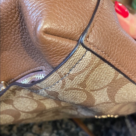 Coach Tan and Brown Signature Tote - Picture 12 of 16